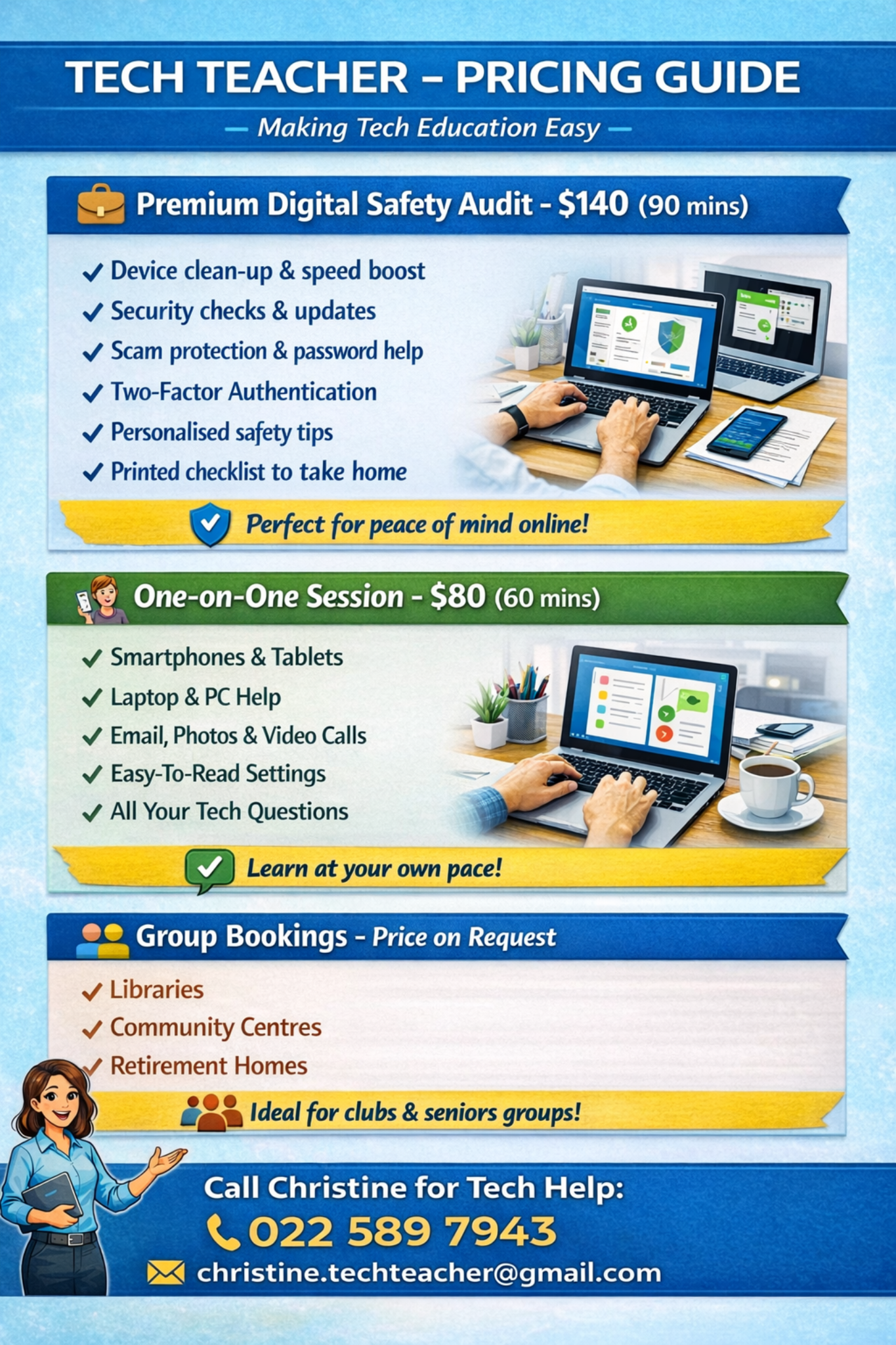 Tech Teacher pricing guide flyer